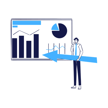 Presentación de gráficos de datos para actualizaciones del proyecto.  Ilustración