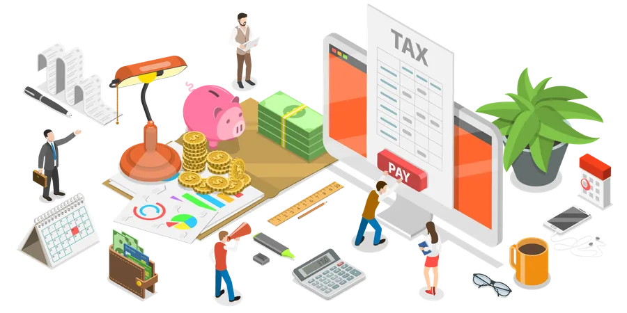 Presentación de impuestos en línea  Ilustración