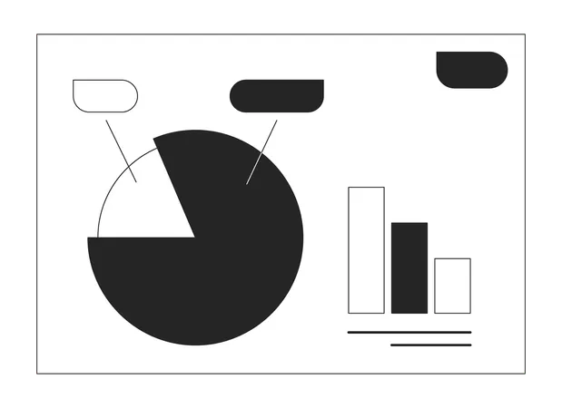 Diapositiva de presentación empresarial con gráficos.  Ilustración