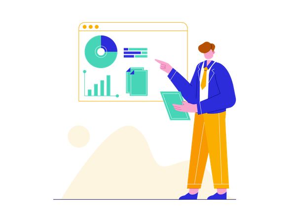 Presentación de ventas de negocios  Ilustración