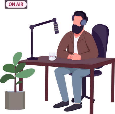 Presentador de programa de radio  Ilustración