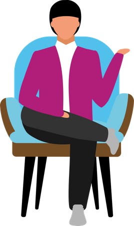 Presentador de un programa de entrevistas masculino  Ilustración