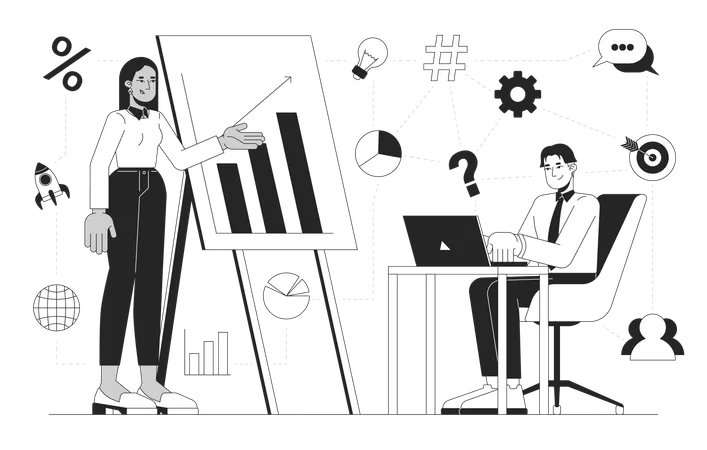 Présentation lors d'une réunion d'affaires  Illustration