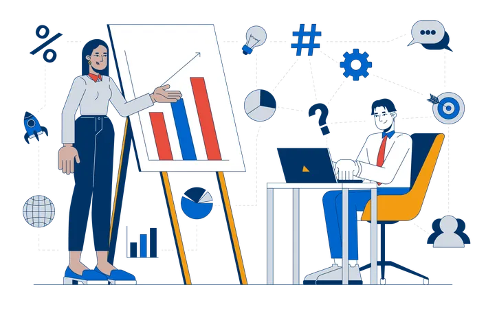 Presentation at business meeting  Illustration