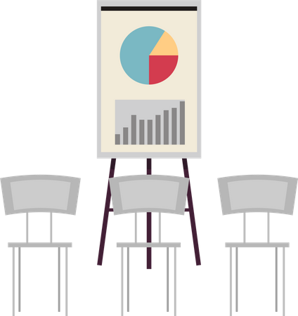 Presentation board with statistical data  Illustration