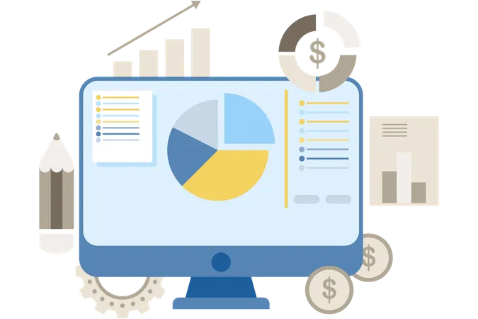 Présentation d'entreprise avec diagramme circulaire  Illustration