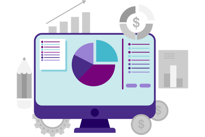 Présentation d'entreprise avec diagramme circulaire  Illustration