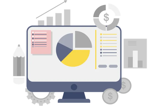 Présentation d'entreprise avec diagramme circulaire  Illustration