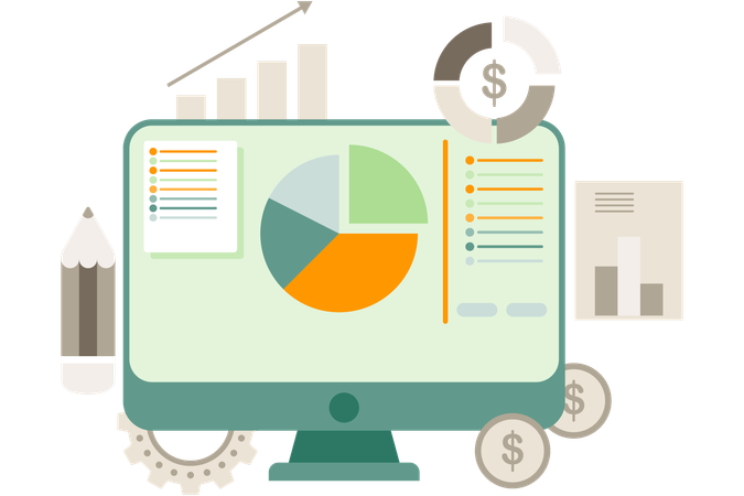 Présentation d'entreprise avec diagramme circulaire  Illustration