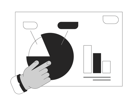 Diagramme circulaire de présentation d'entreprise pointant  Illustration