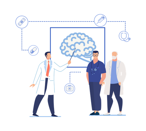 Presentation related  human brain  Illustration