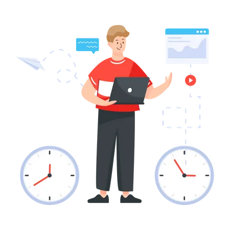 Download Presentation Time Flat Vector Illustration Illustration