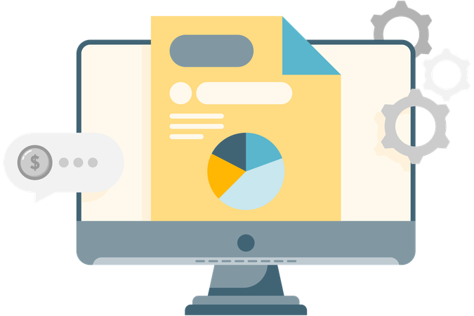 Presentation using a pie chart  Illustration