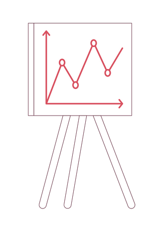 Presentation whiteboard with graphs  Illustration