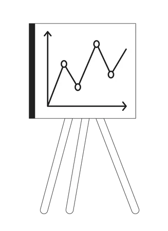 Presentation Whiteboard With Graphs Charts Black And White 2 D Cartoon Object Company Profit Report Isolated Vector Outline Item Standing White Board In Office Monochromatic Flat Spot Illustration Illustration