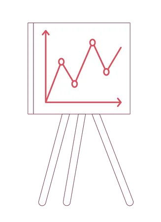 Presentation whiteboard with graphs  Illustration