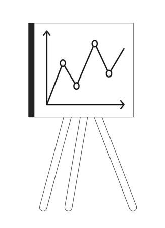 Presentation whiteboard with graphs  Illustration