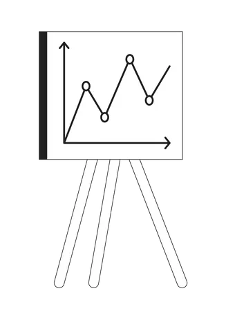 Presentation whiteboard with graphs  Illustration