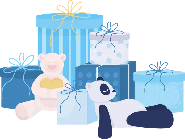 Presentes e presentes para criança  Ilustração