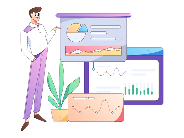 Presenting business data online  Illustration