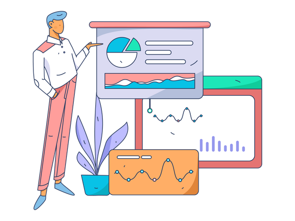 Presenting business data online  Illustration