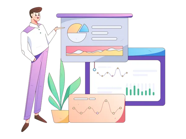 Presenting business data online  Illustration