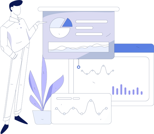 Presenting business data online  Illustration