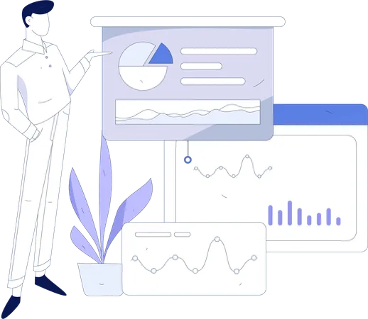 Presenting business data online  Illustration