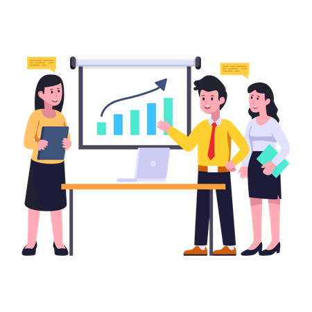 Presenting Business Growth  Illustration