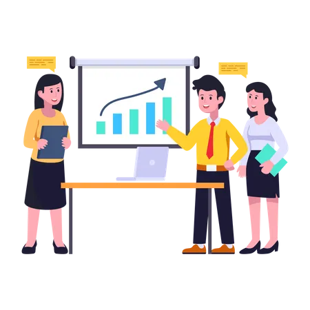 Presenting Business Growth  Illustration