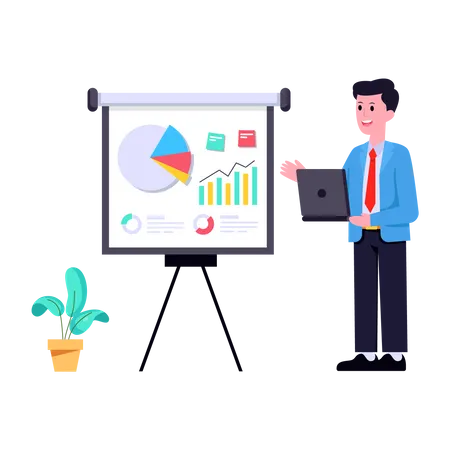 Presenting Data Analyst Illustration