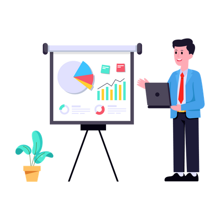 Presenting Data Analyst  Illustration