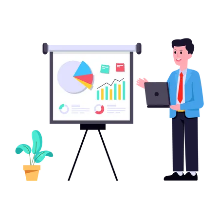 Presenting Data Analyst  Illustration