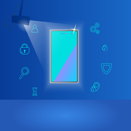 Presenting New Phone with lightning and Phone Features  Illustration