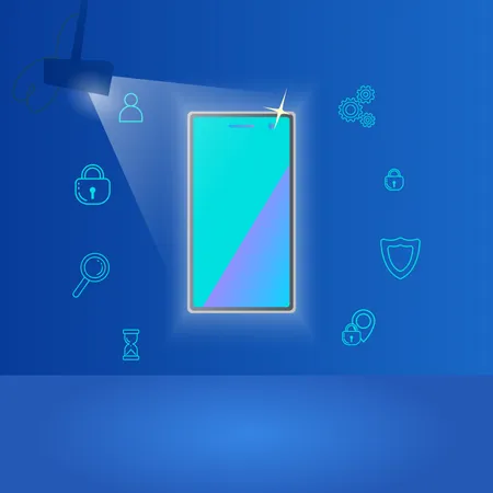 Presenting New Phone with lightning and Phone Features Illustration