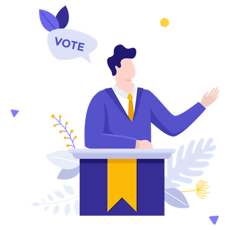 Presidential Election Speech  Illustration