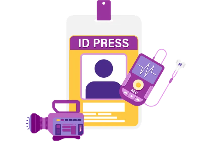 Press ID card  Illustration