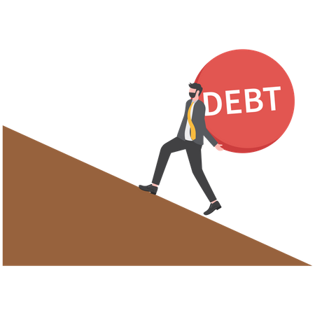 Carga difícil e pressão da dívida  Ilustração