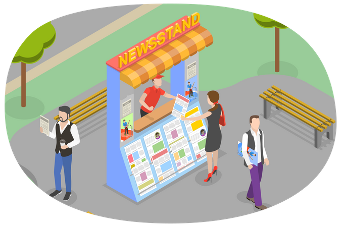 Pressekiosk  Illustration