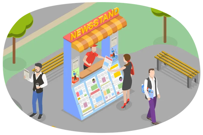 Pressekiosk  Illustration