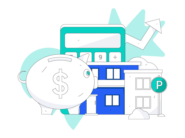 Presupuesto inmobiliario y crecimiento.  Illustration