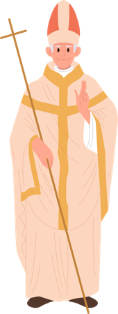 Prêtre ou évêque chef religieux  Illustration