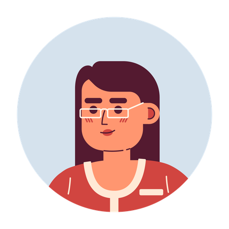 Pretty asian lady with glasses  Illustration