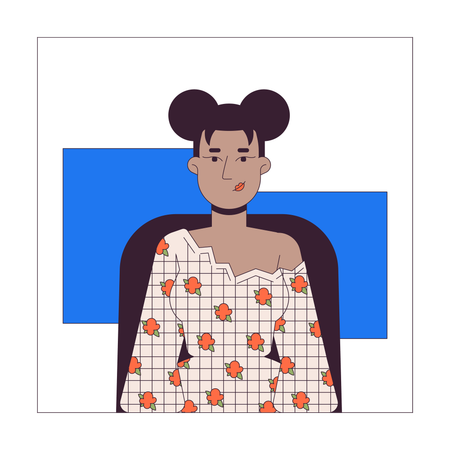 Pretty black woman sitting in chair  Illustration