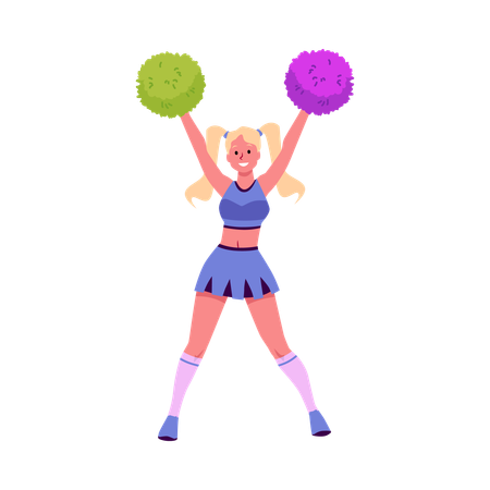 Cheerleader dancing and cheering her team  Illustration