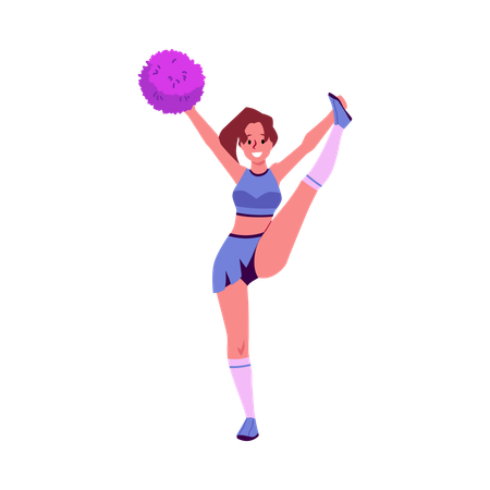 Cheerleader dancing and cheering her team  Illustration