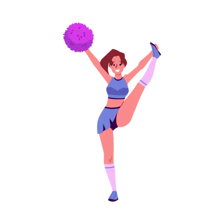 Cheerleader dancing and cheering her team  Illustration