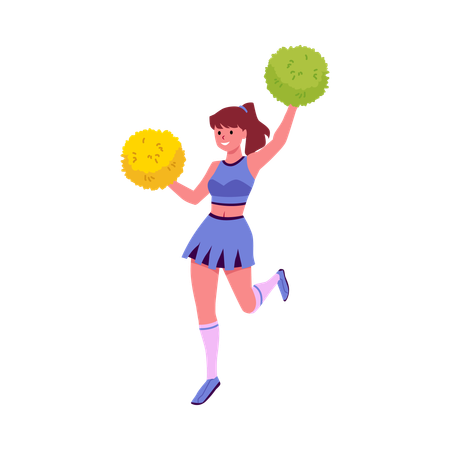 Cheerleader dancing and cheering her team  Illustration