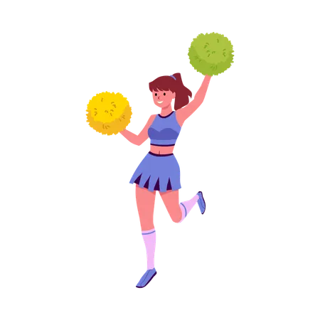 Cheerleader dancing and cheering her team  Illustration