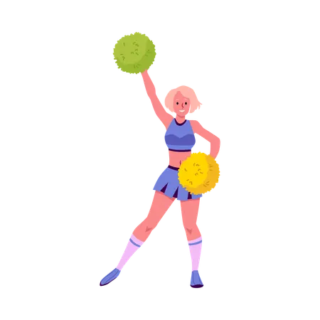 Cheerleader dancing and cheering her team  Illustration